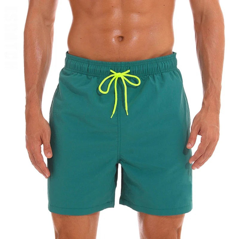Classic Swim Shorts with Contrast Drawstring - BritishElegance