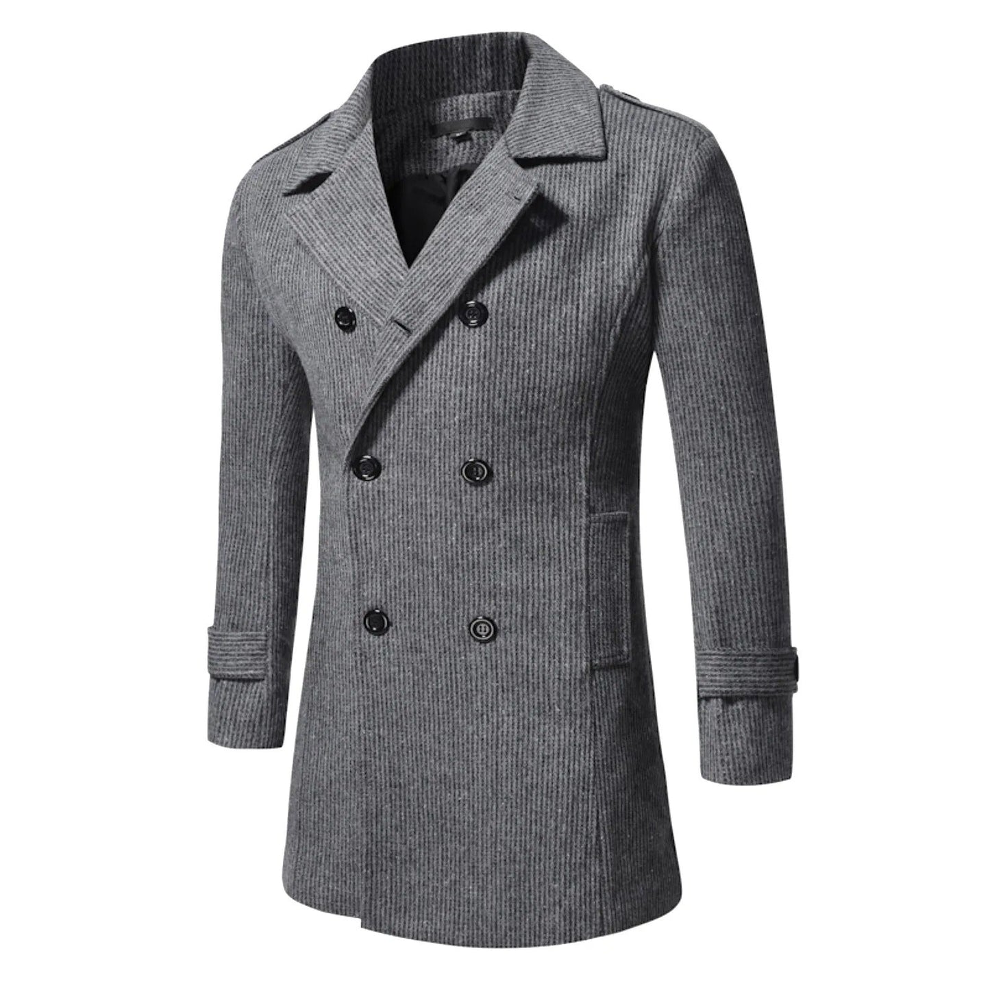 Classic Stripe Double Breasted Coat