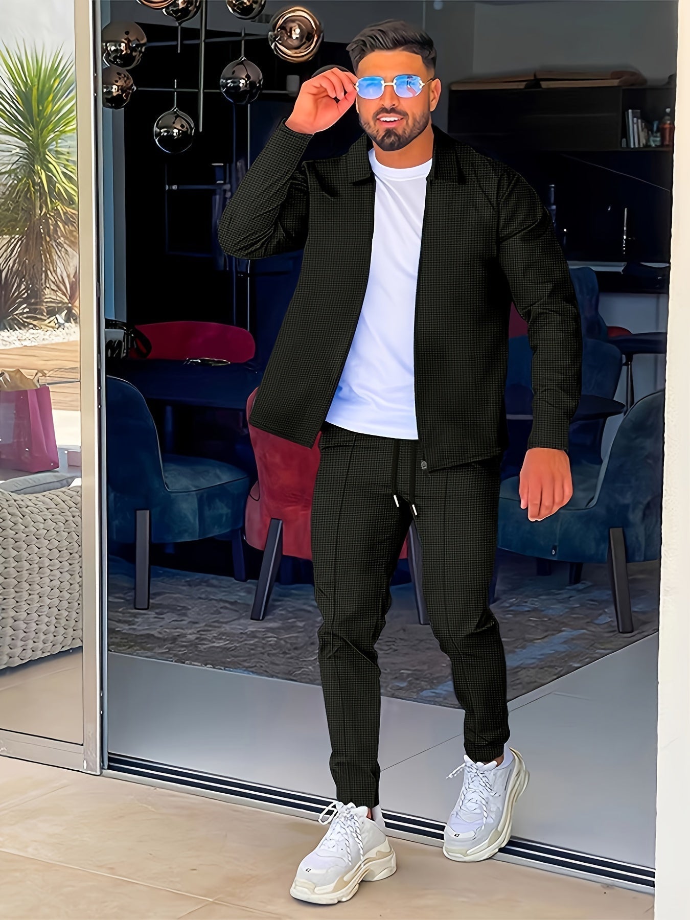 Classic Comfy Men's Tracksuit With Zip Up Jacket