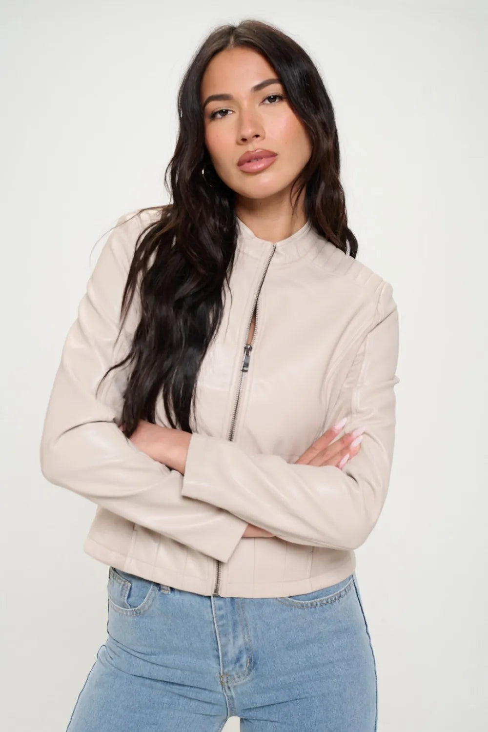 Cruelty Free Biker Leather Jacket - BritishElegance