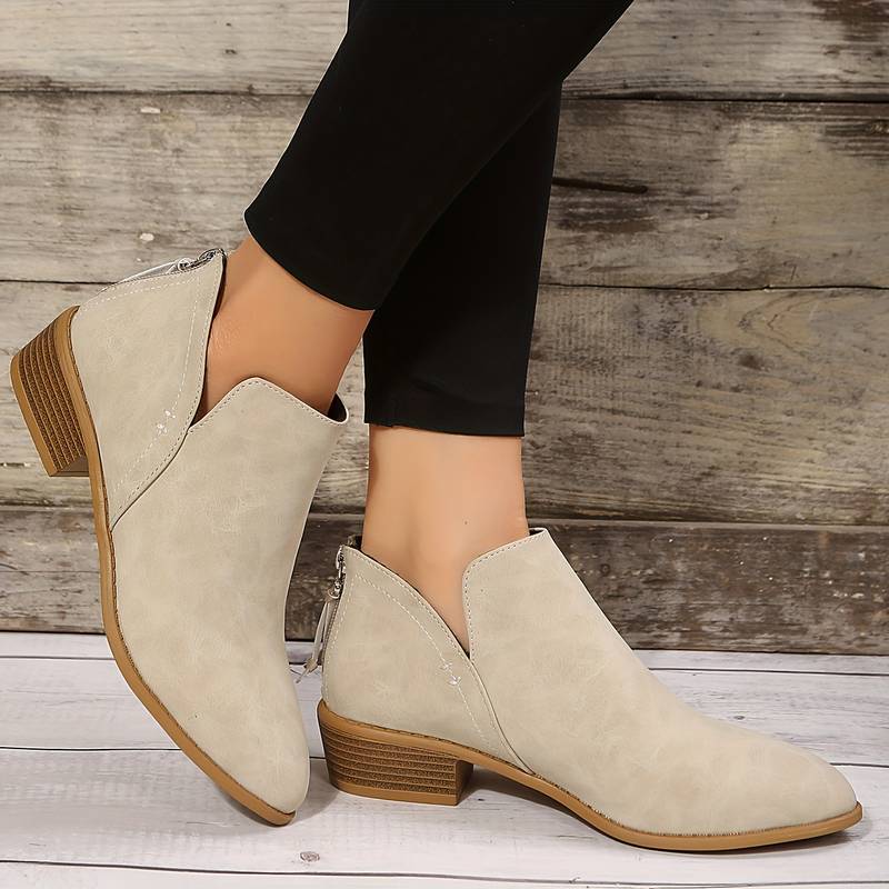 Ladies High Heel Ankle Boots Pointed Toe