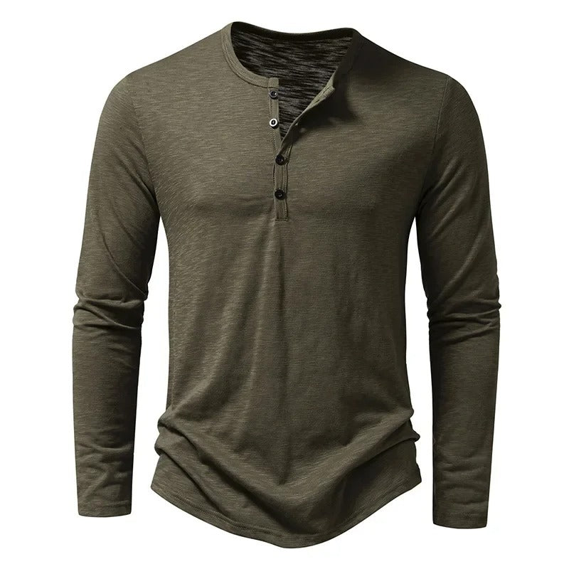 Classic Long Sleeve Henley Shirt