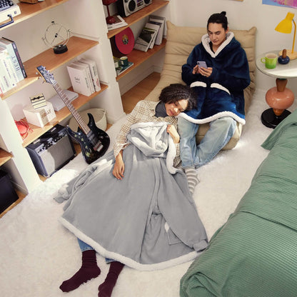 CozyHaven | Sherpa Fleece Wearable Blanket Hoodie – Zippered, Warm & Ultra-Soft