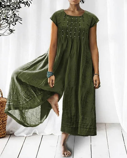 Relaxed Fit Linen Jumpsuit for Women