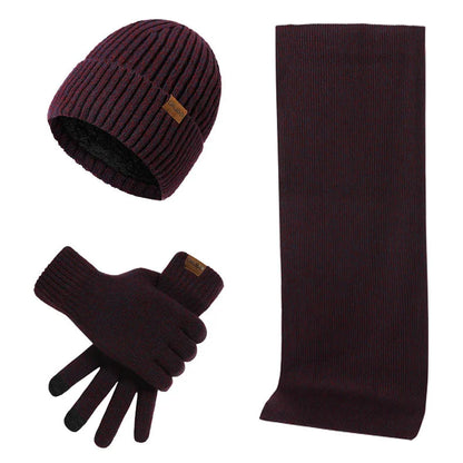 Casual winter set with hat, scarf and gloves for men