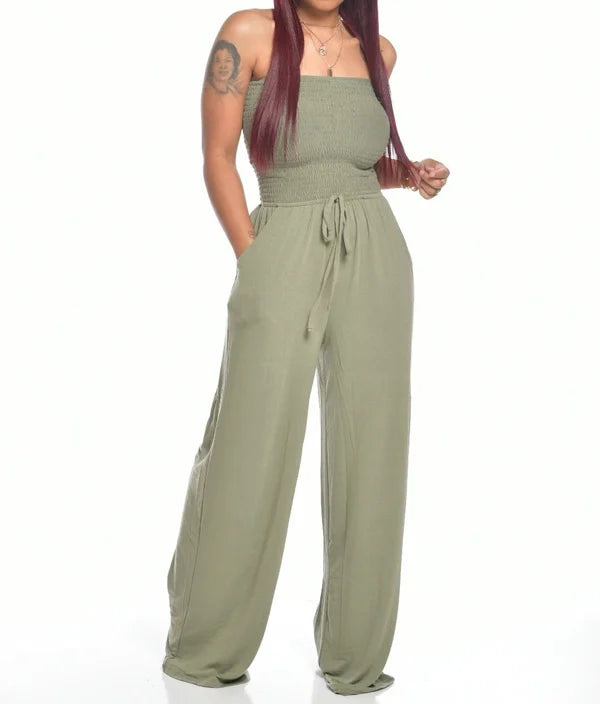 Summer Women's Strapless Drawstring Romper