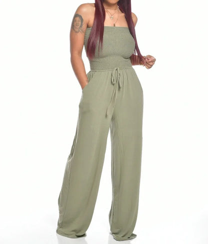 Summer Women's Strapless Drawstring Romper