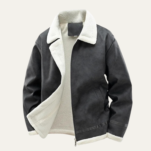 The Venezia Men’s Suede Winter Fleece Lined Aviator Jacket