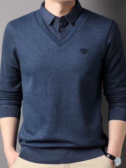 Big and Tall Crew Neck Sweater Top - BritishElegance