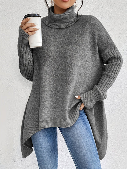 Women's Fashionable Off Centre Turtleneck Sweater