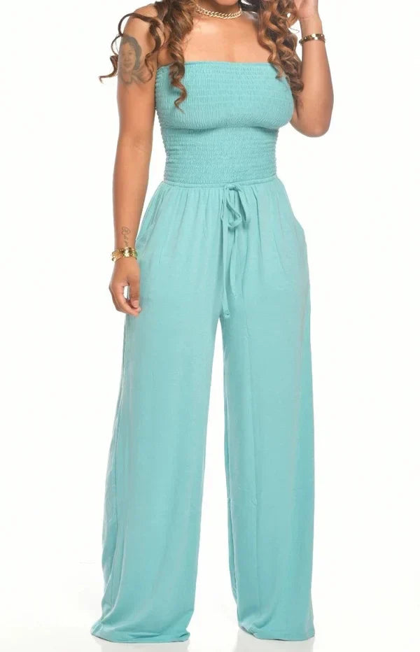 Summer Women's Strapless Drawstring Romper