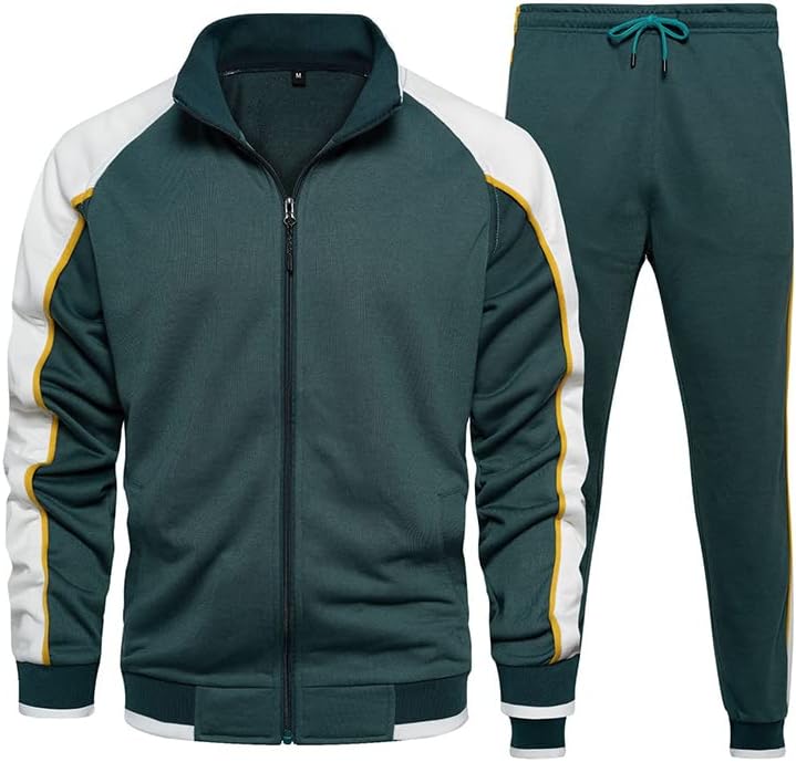 Sporty 2-Piece Mens Tracksuit with Striped Design - BritishElegance