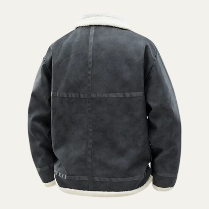 The Venezia Men’s Suede Winter Fleece Lined Aviator Jacket