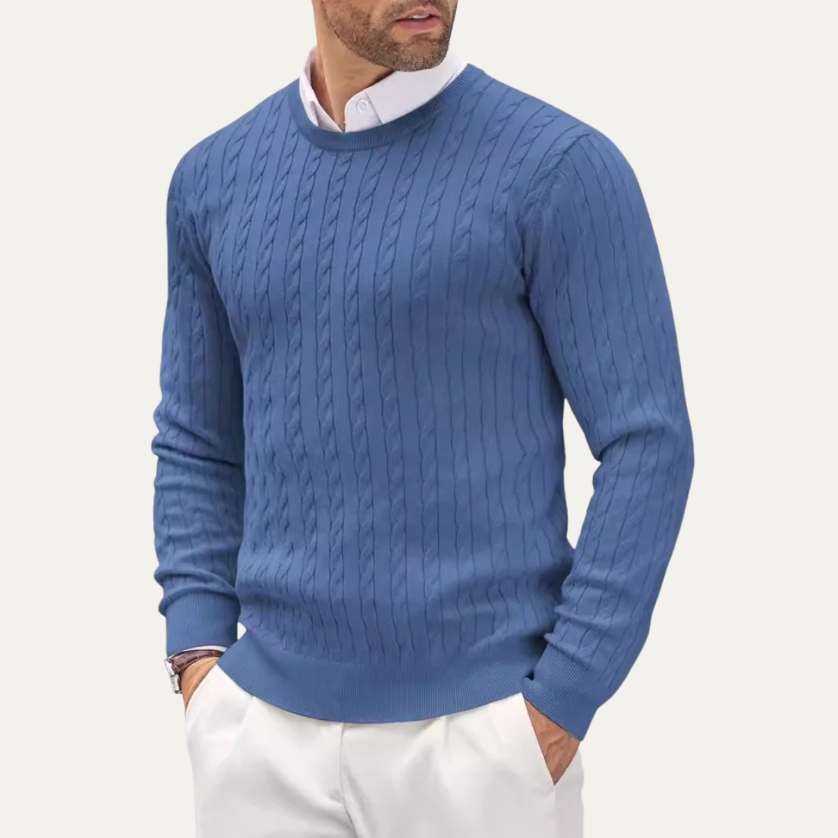 The Fort William Men’s Lightweight Classic Cable Knit Jumper
