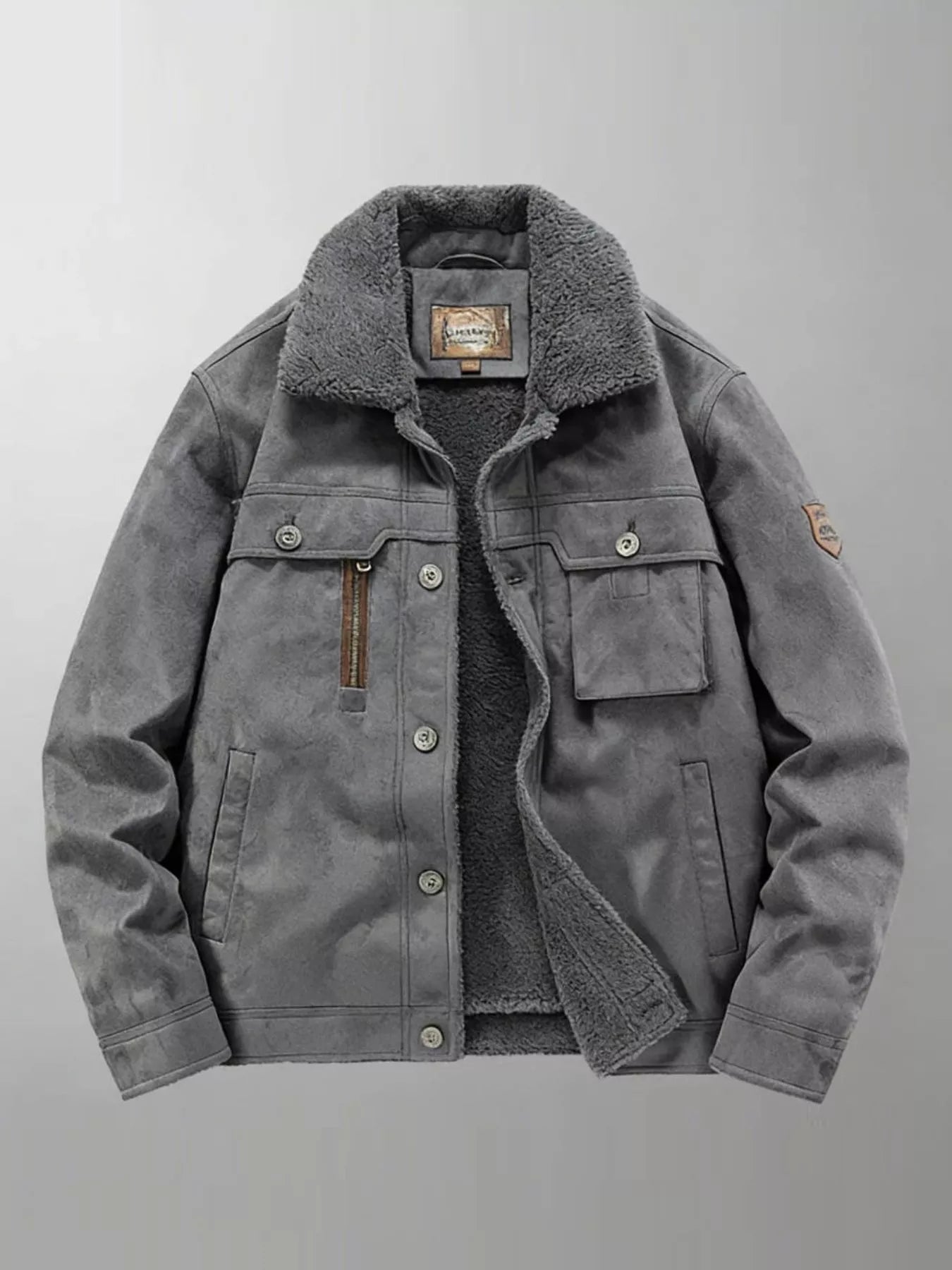 Big Size Mens Fleece Lined Coat