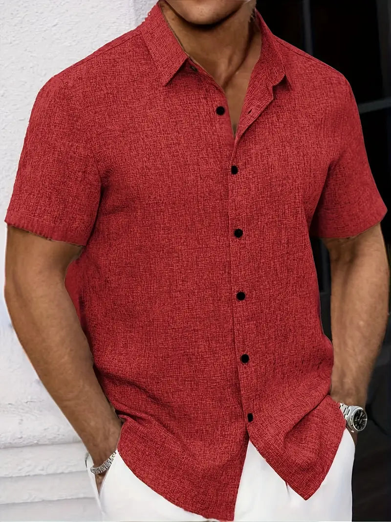 Casual Fit Short Sleeve Mens Shirt