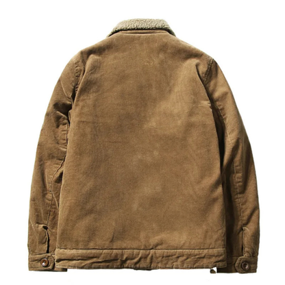 The Montefalco  Men’s Vintage Corduroy Winter Turn Down Collar Jacket