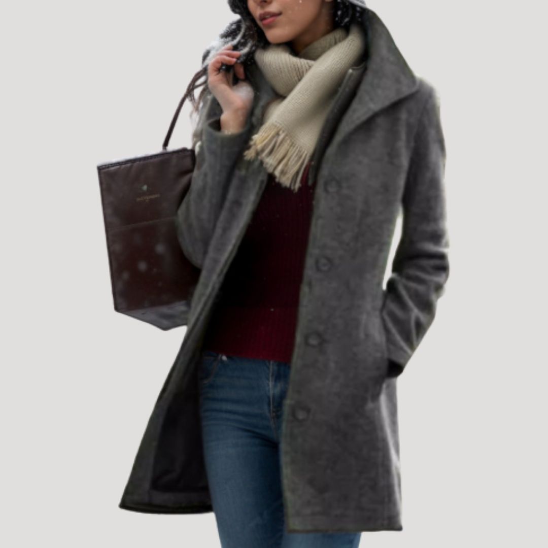 Luxury Wool Long Button Coat