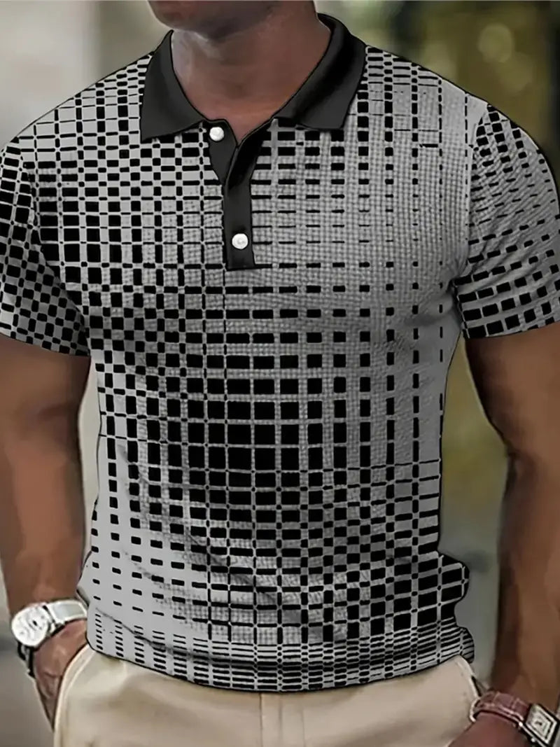 Golf shirt by David, short sleeve with contrasting lapel