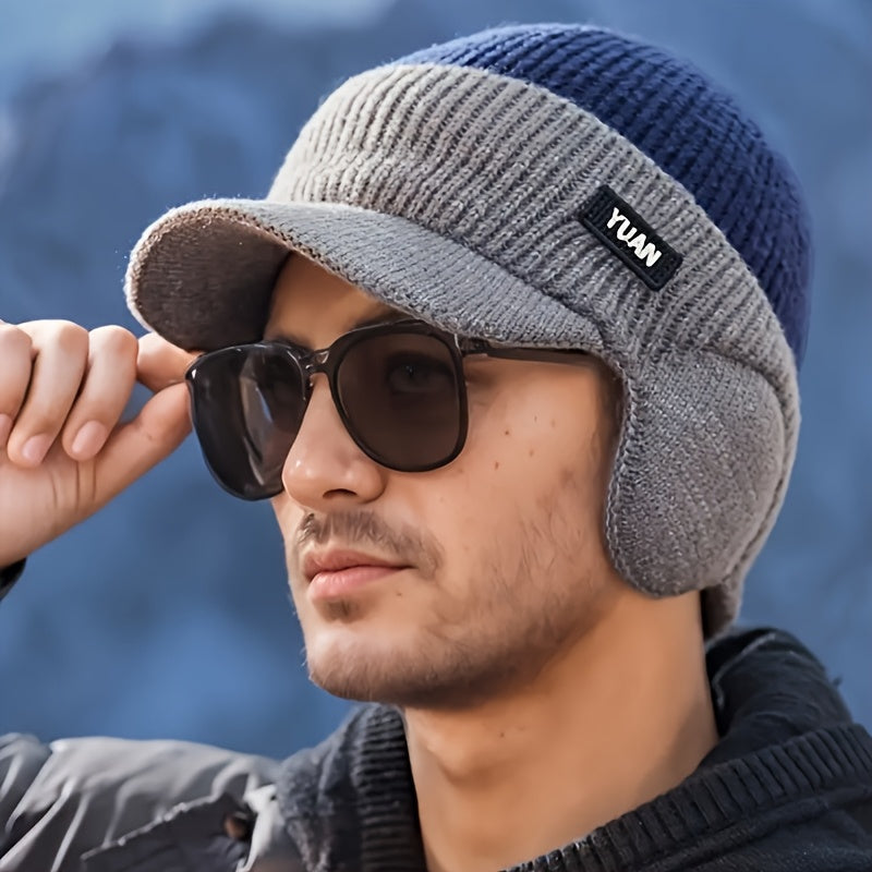 Men’s Winter Beanie with Ear Flaps – Warm Knit Outdoor Hat