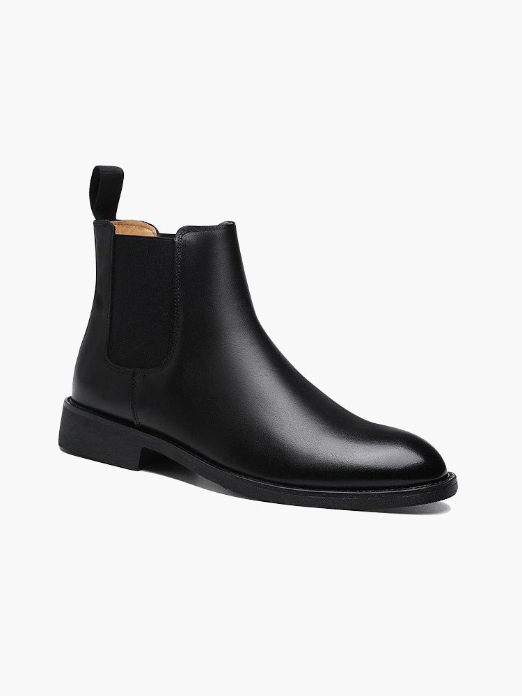 Men's Stylish Black Ankle Boots - Genuine Leather Comfort Fit - BritishElegance