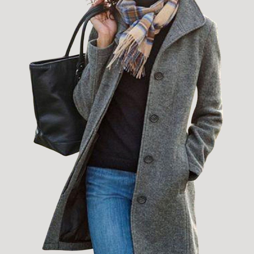 Luxury Wool Long Button Coat