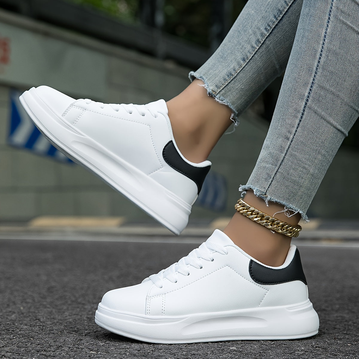 Timeless Black and White Low Top Sneakers - BritishElegance