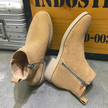 The Bastille Men’s Genuine Suede Chelsea Dress Fur Boots