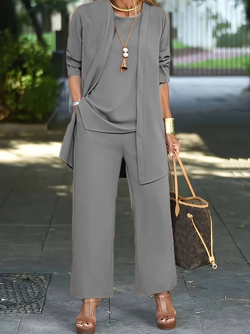 Soft Cozy Women's Lounge Pant Set with Cardigan