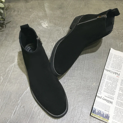The Bastille Men’s Genuine Suede Chelsea Dress Fur Boots