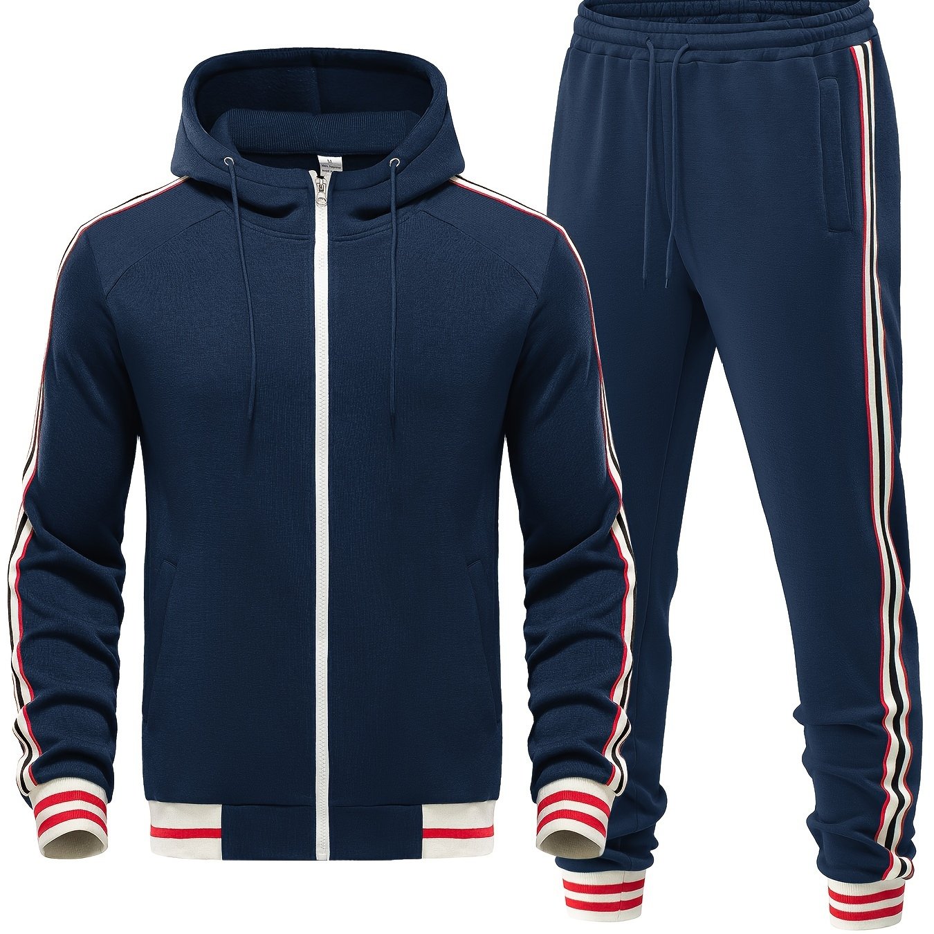 Men's Athletic 2-Piece Hooded Tracksuit Set
