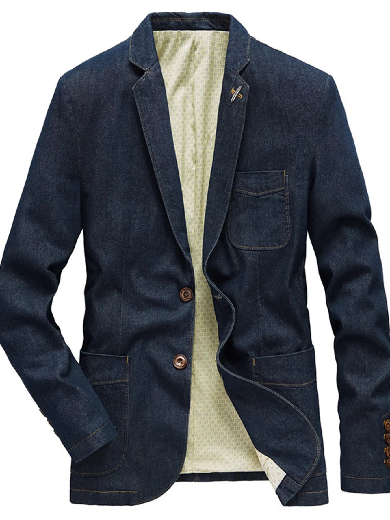 Big and Tall Fitted Denim Jacket