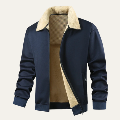 The Torino Men’s Winter Fleece Lined Lambswool Jacket with Fur Collar