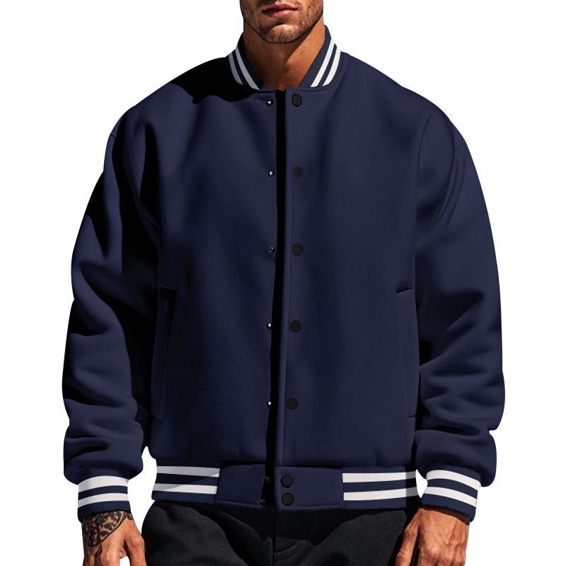 Classic Button Front Baseball Jacket - BritishElegance