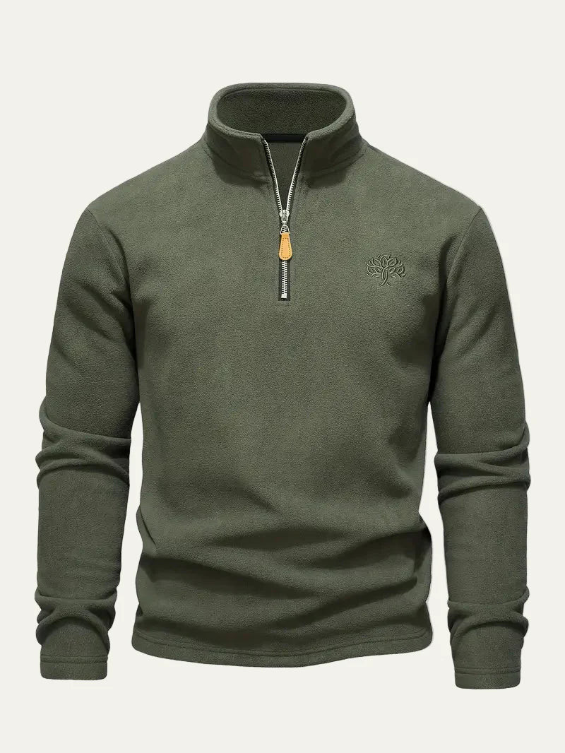 Men’s Fleece Quarter Zip Mock Neck Pullover