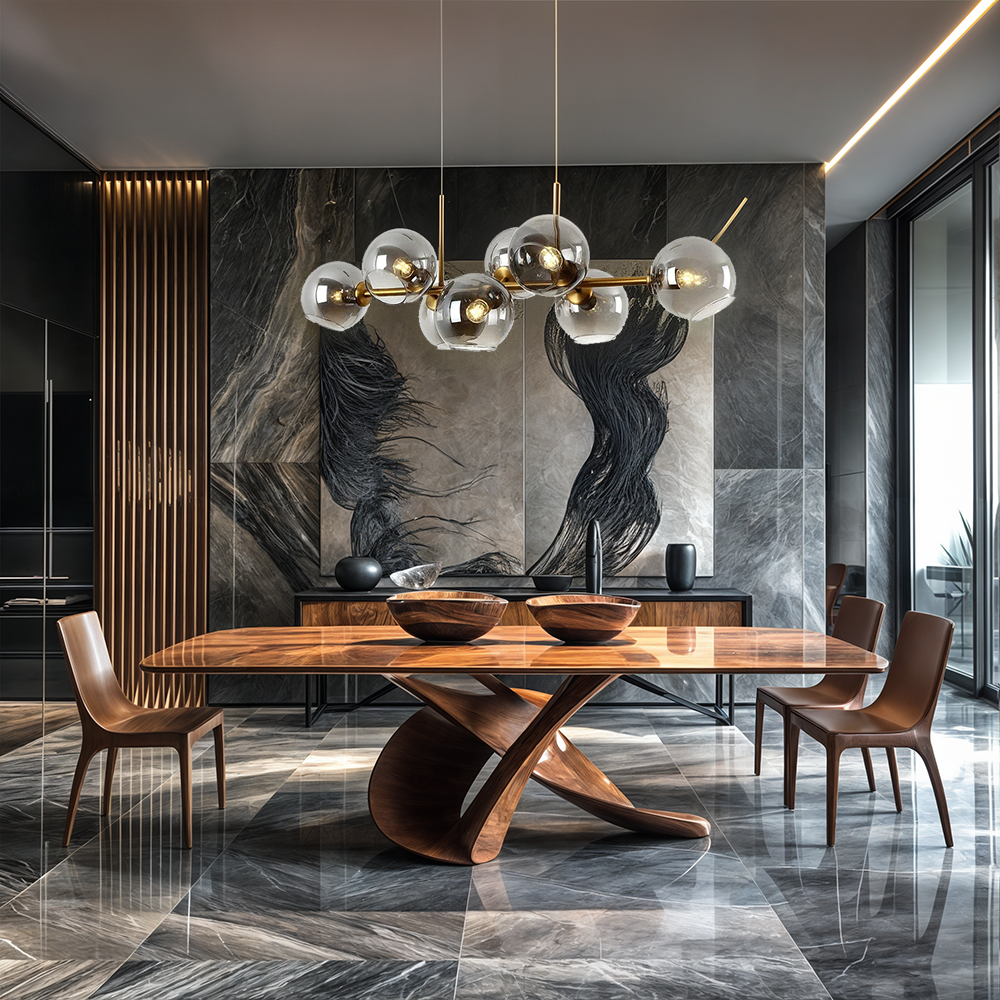 Round Glass Pendant Chandelier - BritishElegance