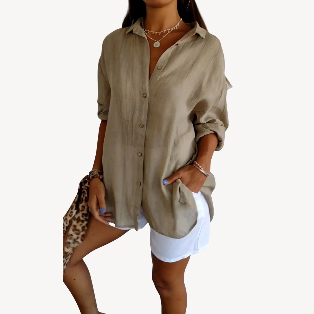Button-Up Casual Blouse Women
