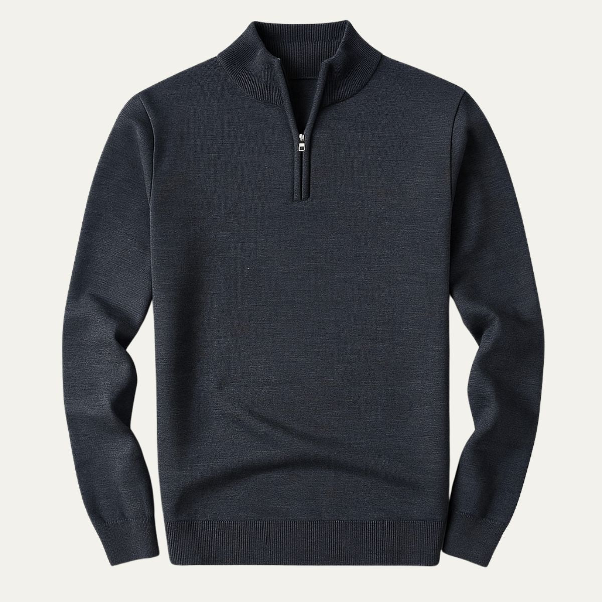 Men’s Solid Quarter Zip Stand Collar Pullover