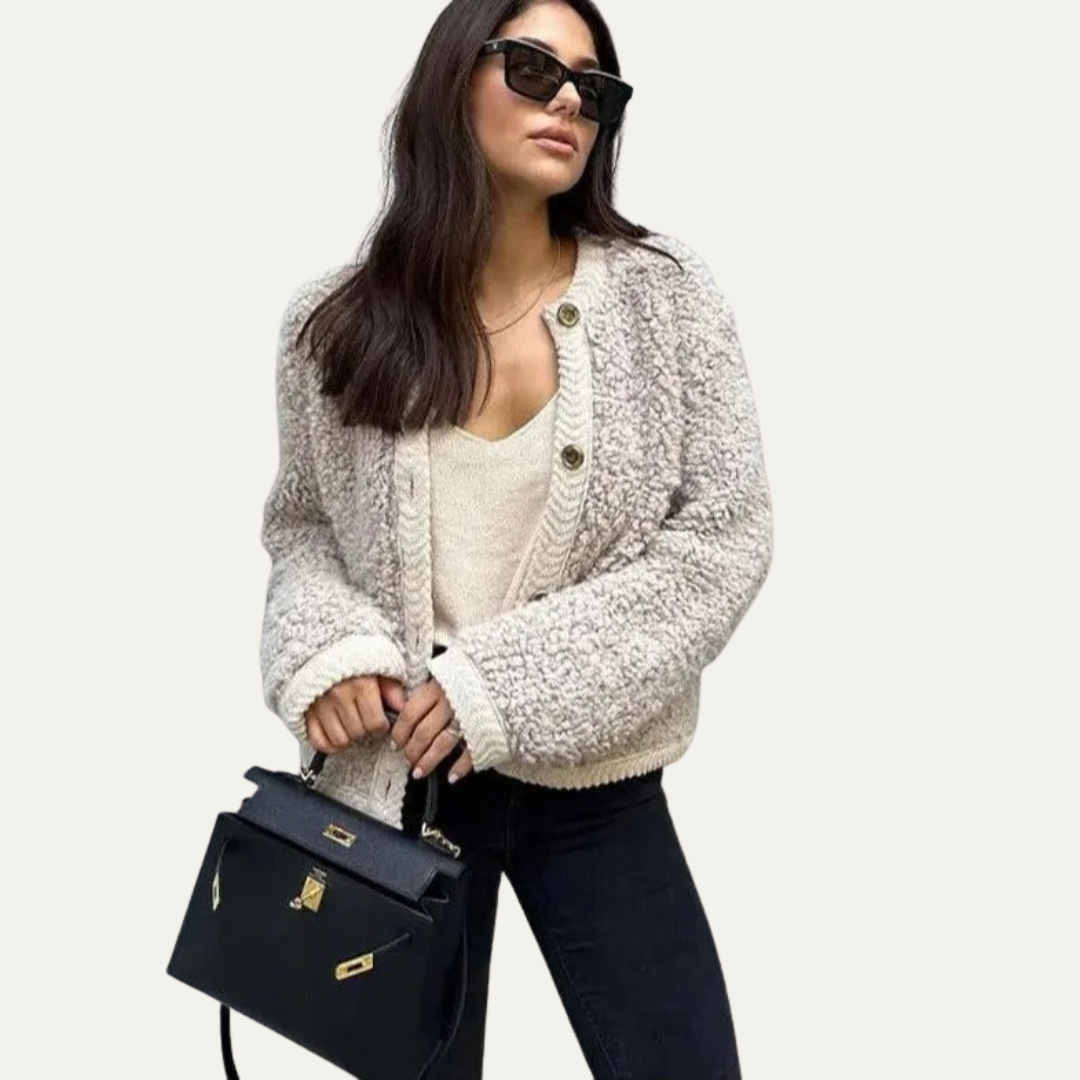 Women’s Fuzzy Cropped Insulation Cardigan