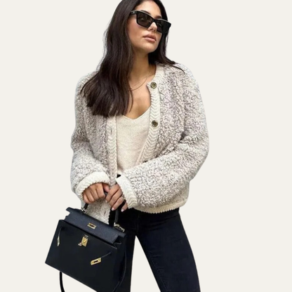 Women’s Fuzzy Cropped Insulation Cardigan
