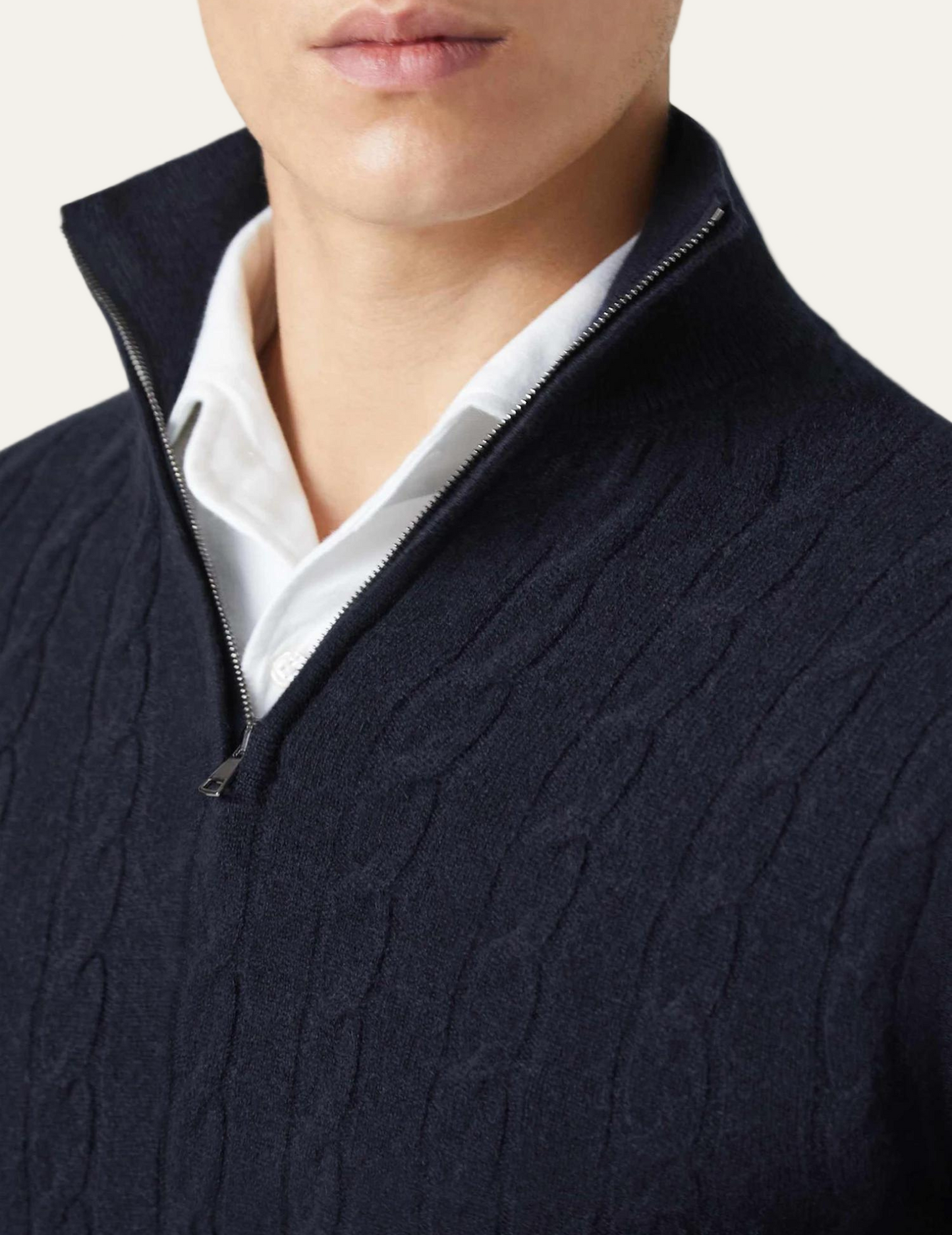 Men’s Cable Knit Zipper Sweater