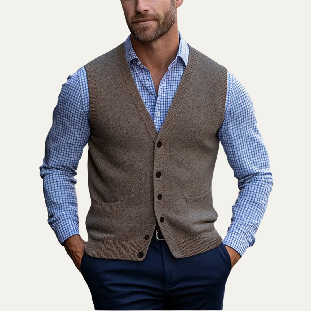Men’s Classic Button-Front Sweater Vest