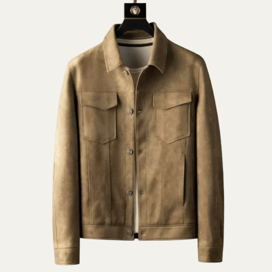 Men’s Suede Textured Trucker Jacket