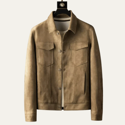 Men’s Suede Textured Trucker Jacket
