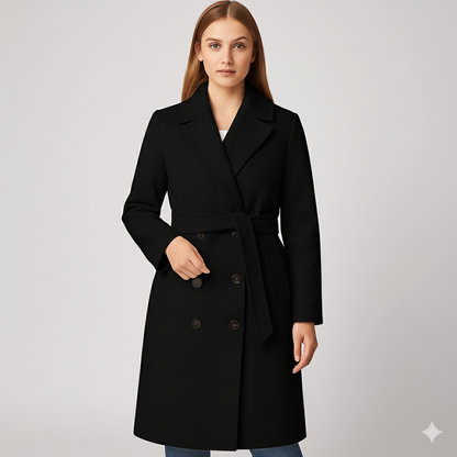 Coleen | Winter Coat - Double-Breasted Classic Outerwear with Waist Belt for Women