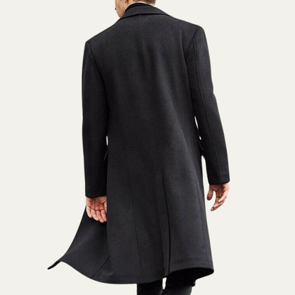 Men’s Tailored Long Single Breasted Formal Overcoat