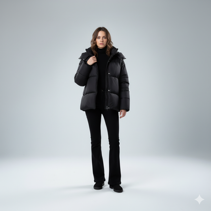Jasmine | Padded Jacket - Oversized Quilted Hooded Winter Coat for Women