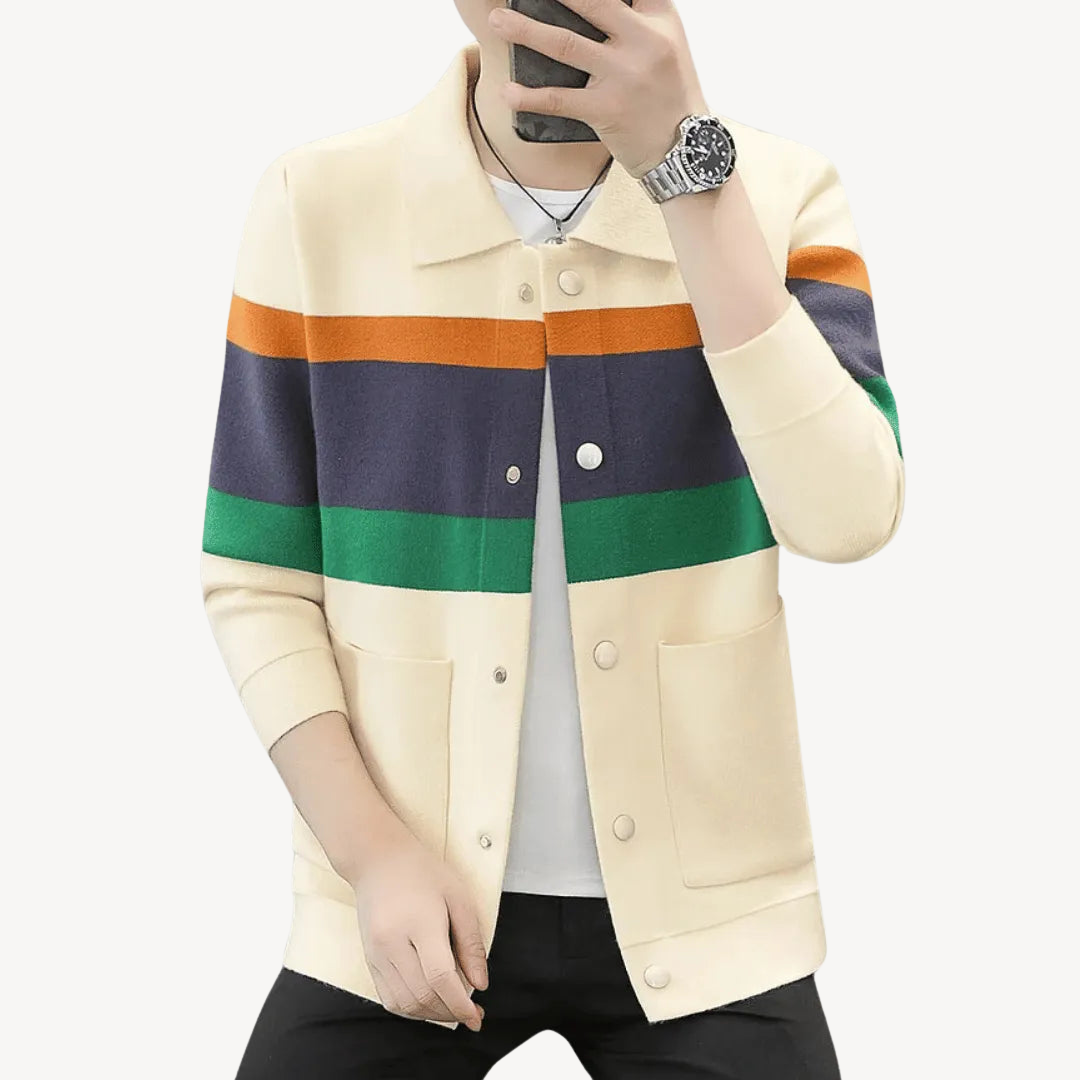 Striped Wool Cardigan for Men