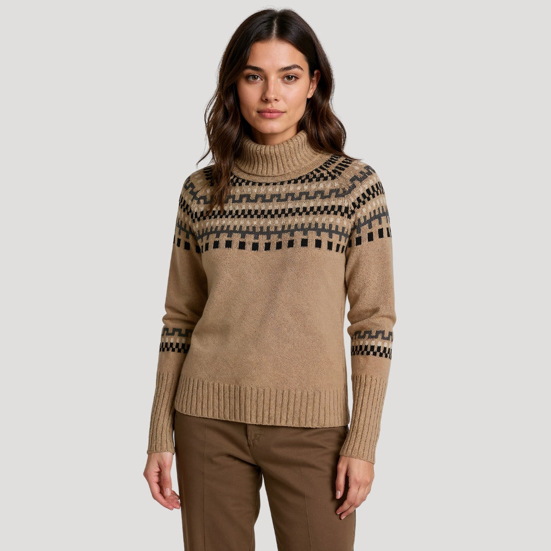 Warm Women's Cable Knit Turtleneck Sweater - BritishElegance