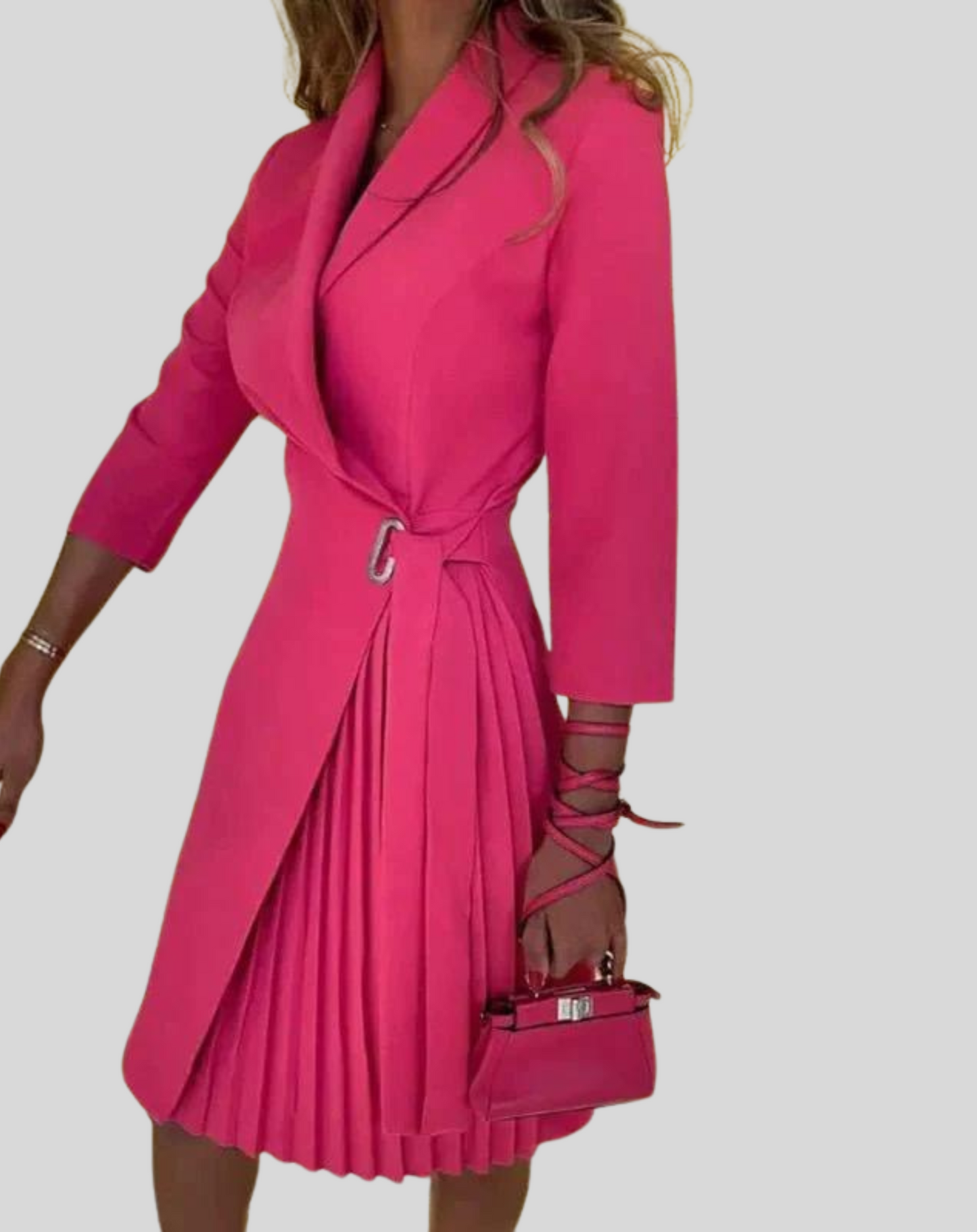 Colorful Belted Women's Blazer Dress